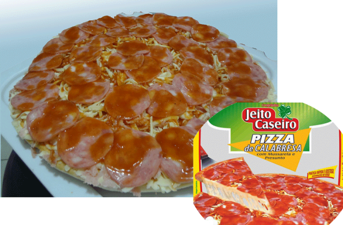 Pizza de Calabresa com Mussarela e Presunto